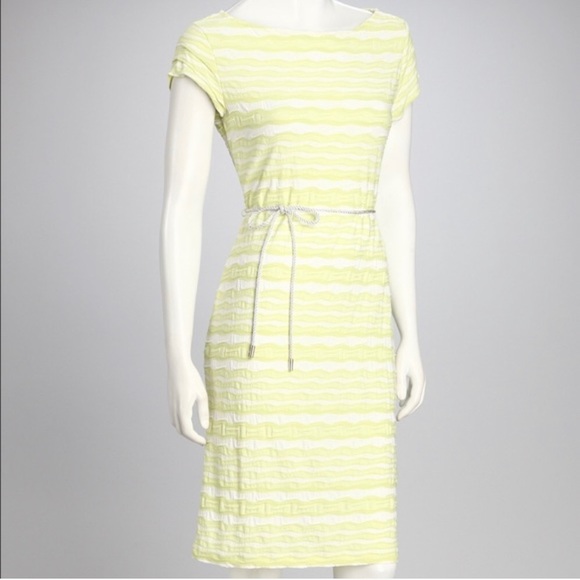 Sharagano Stretch Lime and white Pastel Color block Dress, 14 - Picture 1 of 6